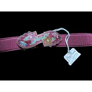 Vintage Enamel Buckle Ladies Elastic Belt